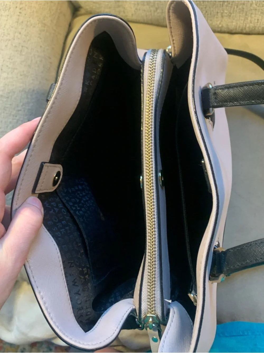kate spade two-tone bag - black & taupe